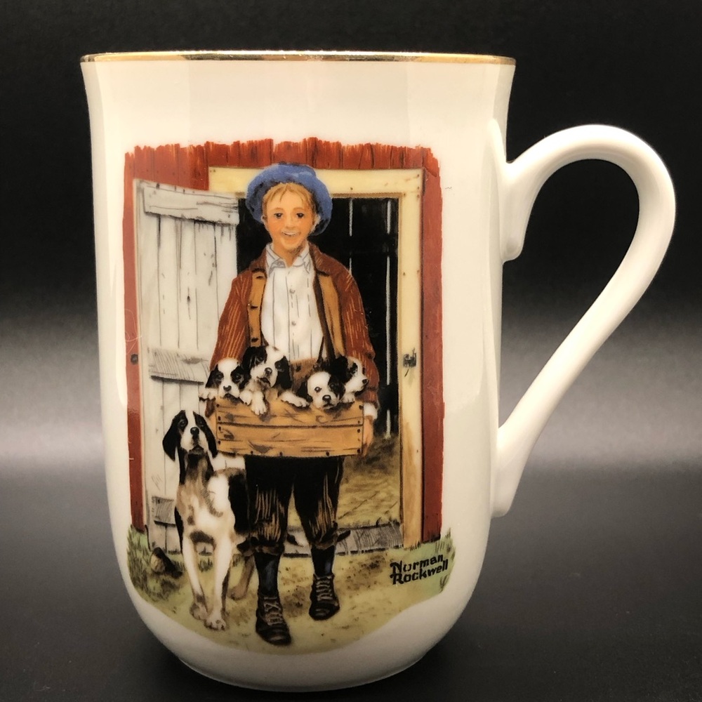 Norman Rockwell Mug Puppy Love 1985